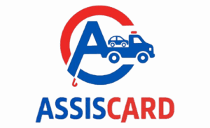 SERVICIO DE GRUA LOGO REPRESENTATIVO DE ASSISCARD Y SU INICIAL JUNTO CON UN DIBUJO DE GRUA